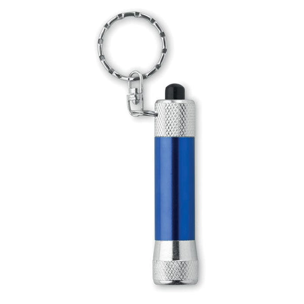 Torcia in alluminio portachiavi blu - personalizzabile con logo