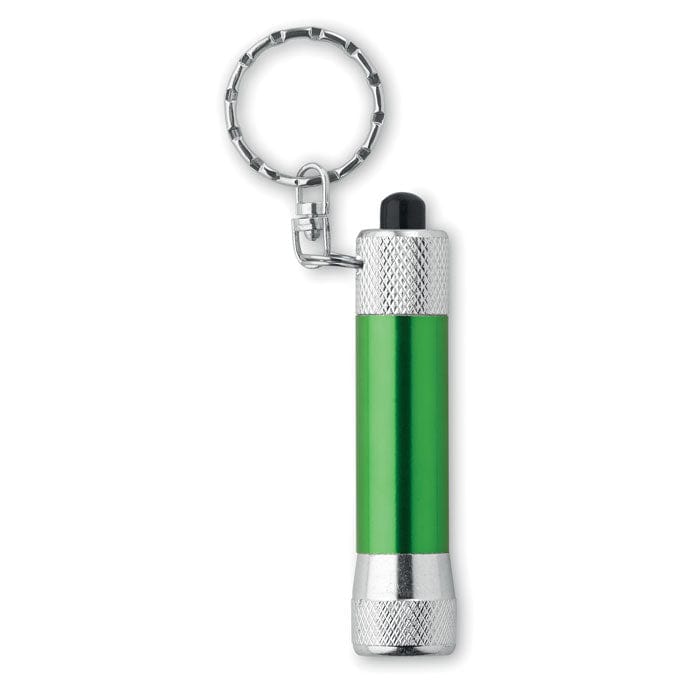 Torcia in alluminio portachiavi verde - personalizzabile con logo
