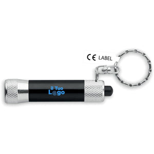 Torcia in alluminio portachiavi - personalizzabile con logo