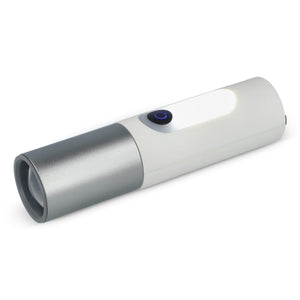 Torcia LED ricaricabile da 10W con funzione Zoom 300lm Bianco - personalizzabile con logo