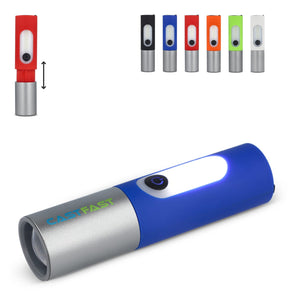 Torcia LED ricaricabile da 10W con funzione Zoom 300lm - personalizzabile con logo