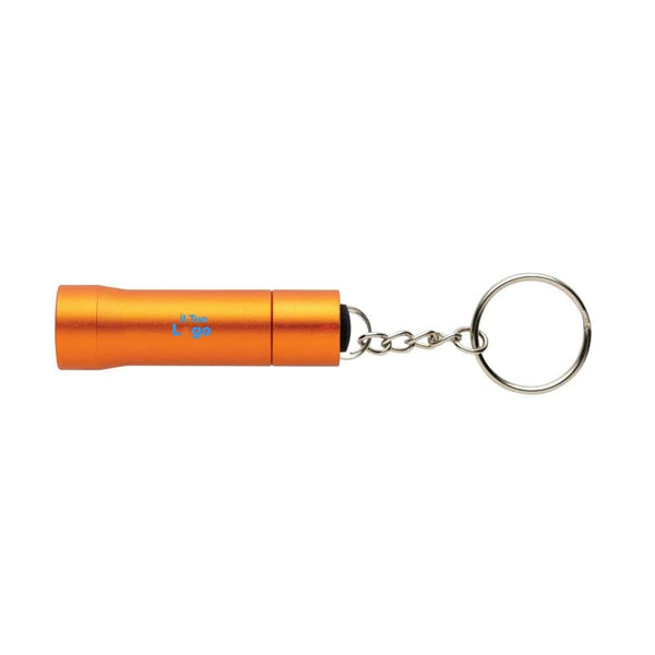Torcia portachiavi Flash in alluminio riciclato RCS arancione - personalizzabile con logo