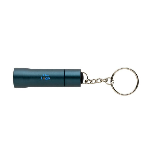 Torcia portachiavi Flash in alluminio riciclato RCS blu - personalizzabile con logo