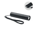 Torcia ricaricabile in alluminio Nero - personalizzabile con logo