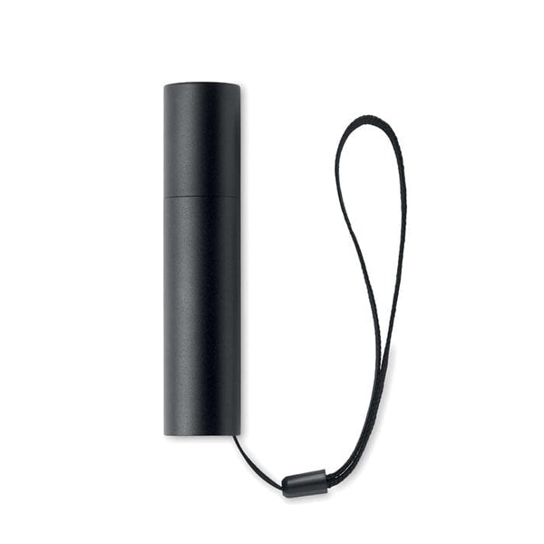 Torcia ricaricabile in alluminio Nero - personalizzabile con logo