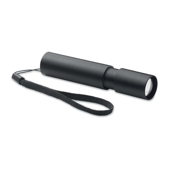 Torcia ricaricabile in alluminio Nero - personalizzabile con logo