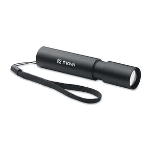 Torcia ricaricabile in alluminio Nero - personalizzabile con logo