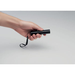 Torcia ricaricabile in alluminio Nero - personalizzabile con logo