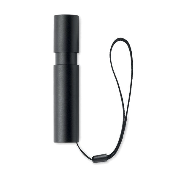 Torcia ricaricabile in alluminio Nero - personalizzabile con logo