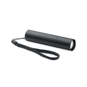 Torcia ricaricabile in alluminio Nero - personalizzabile con logo