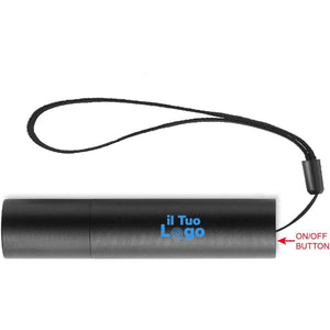 Torcia ricaricabile in alluminio Nero - personalizzabile con logo