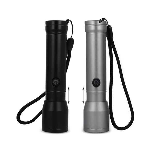 Torcia ricaricabile in alluminio riciclato IPX4 - personalizzabile con logo
