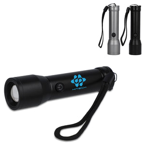 Torcia ricaricabile in alluminio riciclato IPX4 - personalizzabile con logo