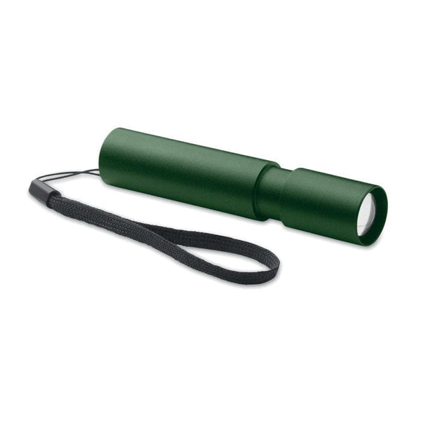 Torcia ricaricabile in alluminio verde - personalizzabile con logo