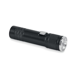 Torcia ricaricabile. Luce COB Nero - personalizzabile con logo