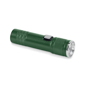 Torcia ricaricabile. Luce COB verde - personalizzabile con logo