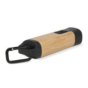 Torcia ricaricabile R-ABS & Bamboo Nero - personalizzabile con logo