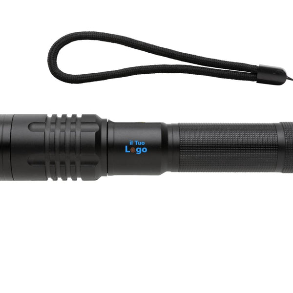 Torcia ricaricabile USB Gear X nero - personalizzabile con logo