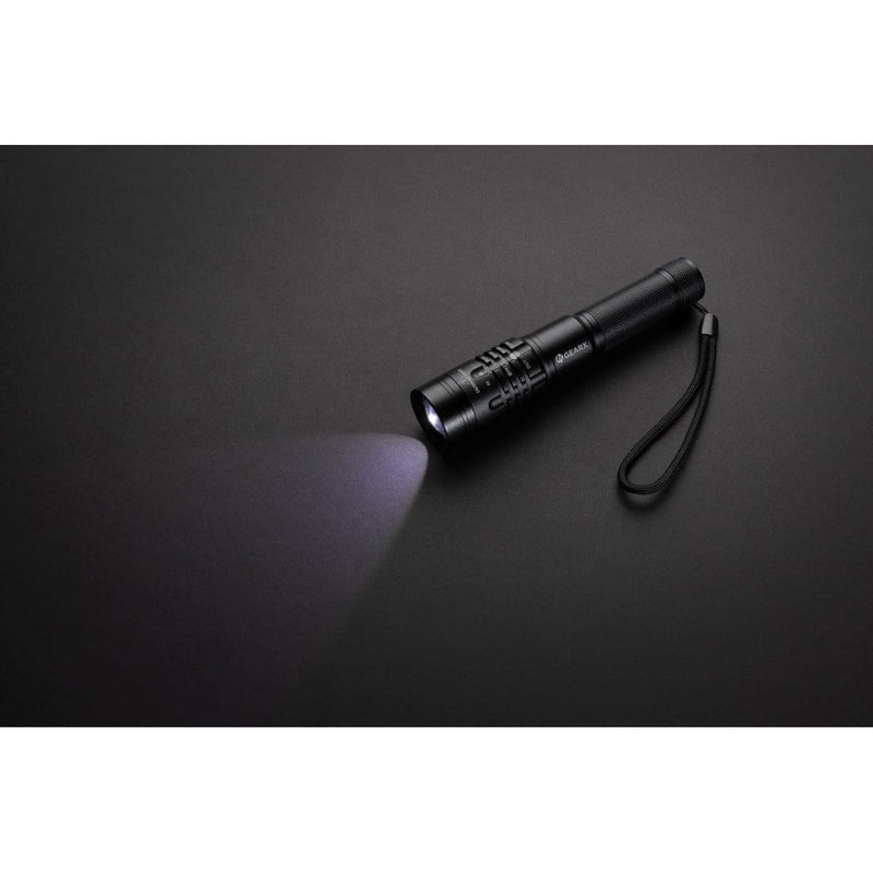 Torcia ricaricabile USB Gear X nero - personalizzabile con logo