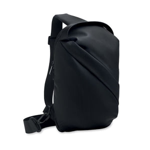 Tracolla in morbido PU Nero - personalizzabile con logo