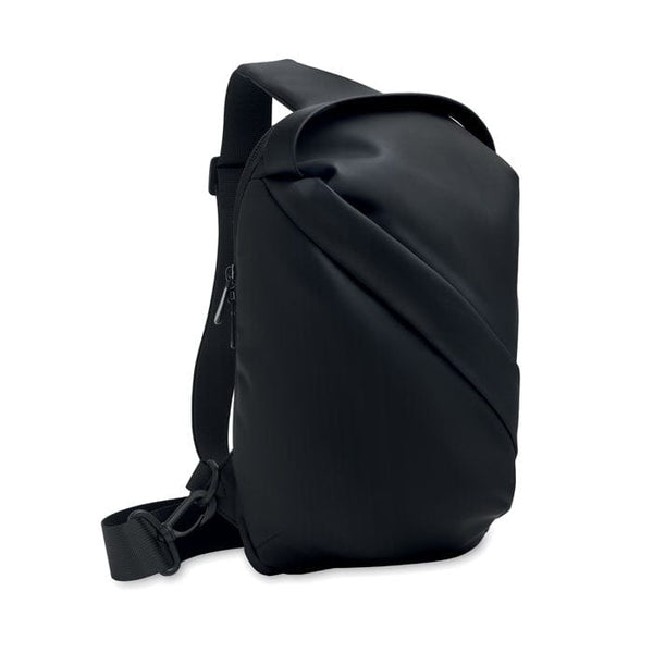 Tracolla in morbido PU Nero - personalizzabile con logo