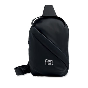 Tracolla in morbido PU Nero - personalizzabile con logo