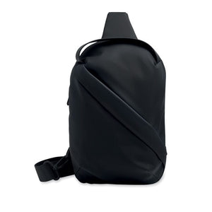 Tracolla in morbido PU Nero - personalizzabile con logo
