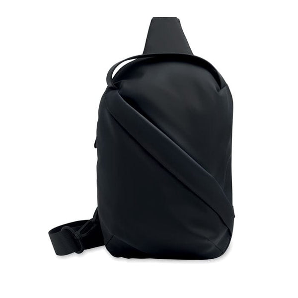 Tracolla in morbido PU Nero - personalizzabile con logo