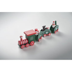 Treno di Natale in legno Misto - personalizzabile con logo