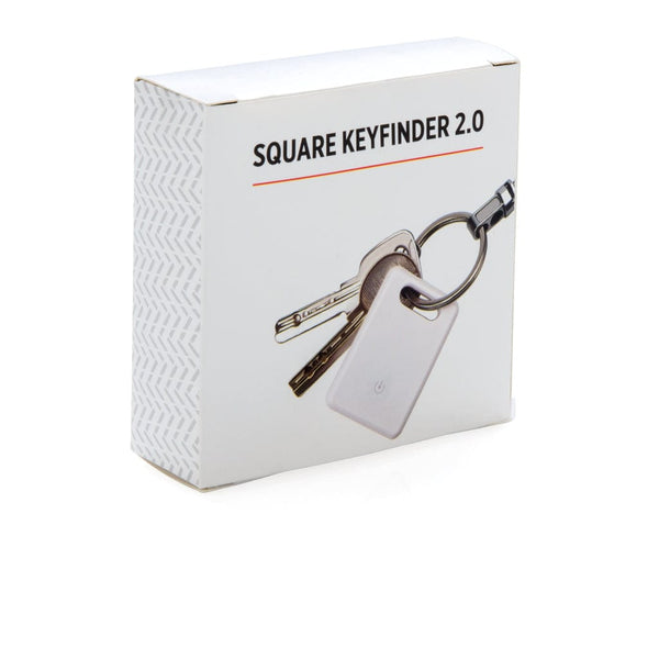 Trova chiavi Square 2.0 bianco - personalizzabile con logo