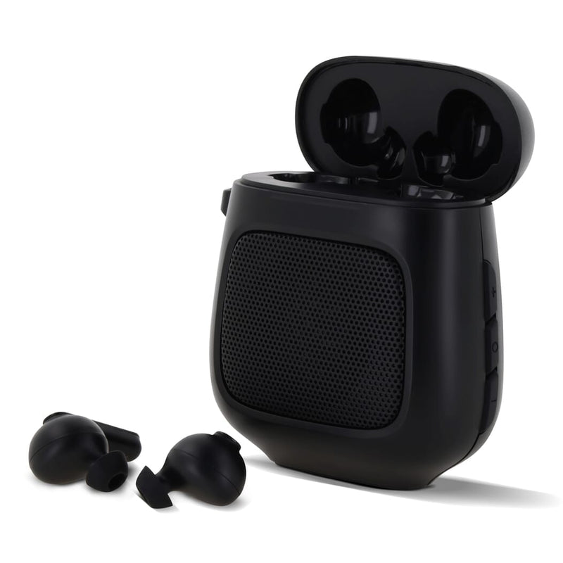 TruWireless Earbuds with Speaker 3W Nero - personalizzabile con logo