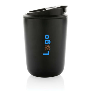 Tazza termica Cuppa in acciaio riciclato con laccio da collo - personalizzabile con logo