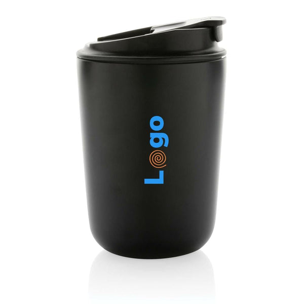 Tazza termica Cuppa in acciaio riciclato con laccio da collo - personalizzabile con logo