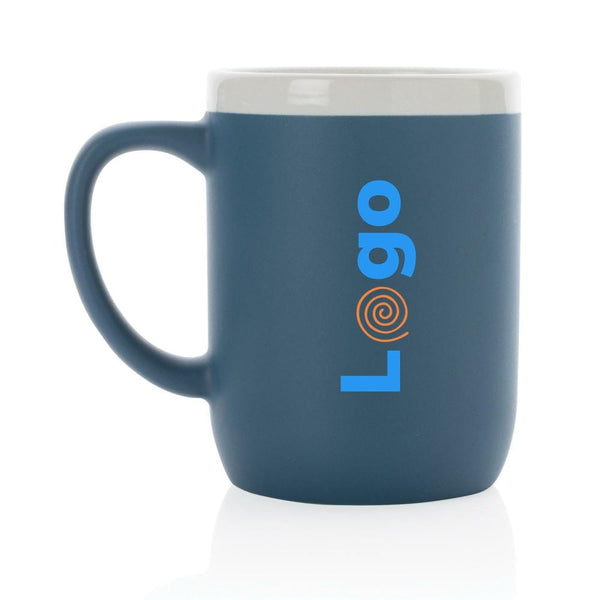 Tazza in ceramica con bordo bianco - personalizzabile con logo