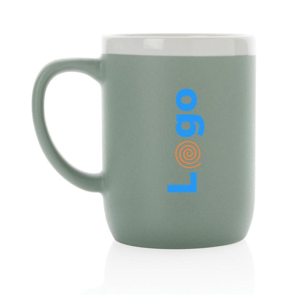 Tazza in ceramica con bordo bianco - personalizzabile con logo