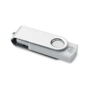 USB 16G in ABS riciclato Bianco - personalizzabile con logo