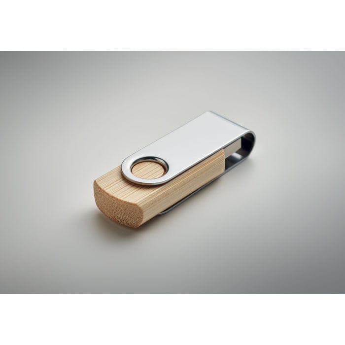USB 16GB in bamboo beige - personalizzabile con logo