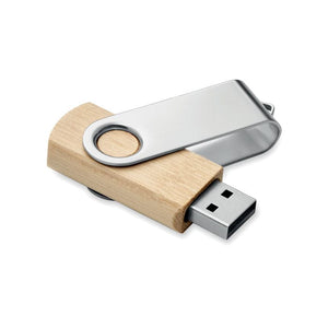 USB 16GB in bamboo beige - personalizzabile con logo