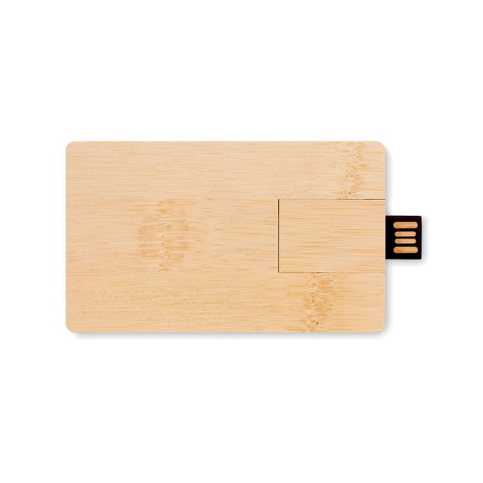 USB in bamboo da 16GB beige - personalizzabile con logo