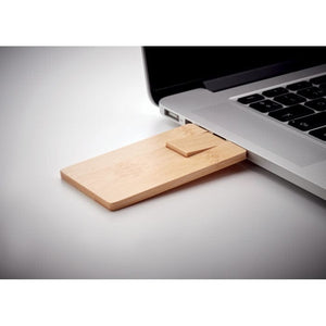 USB in bamboo da 16GB beige - personalizzabile con logo