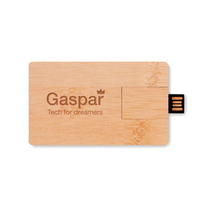 USB in bamboo da 16GB beige - personalizzabile con logo