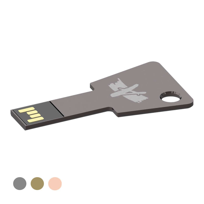 USB in metallo a forma di chiave - personalizzabile con logo