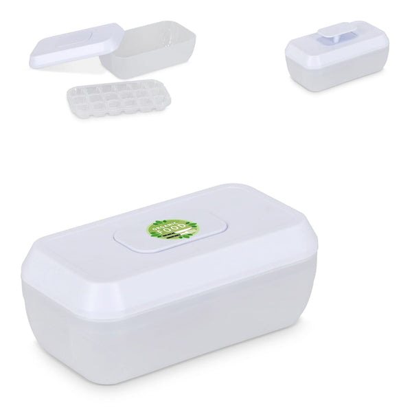 Vassoio per cubetti di ghiaccio con pulsante di espulsione Bianco - personalizzabile con logo