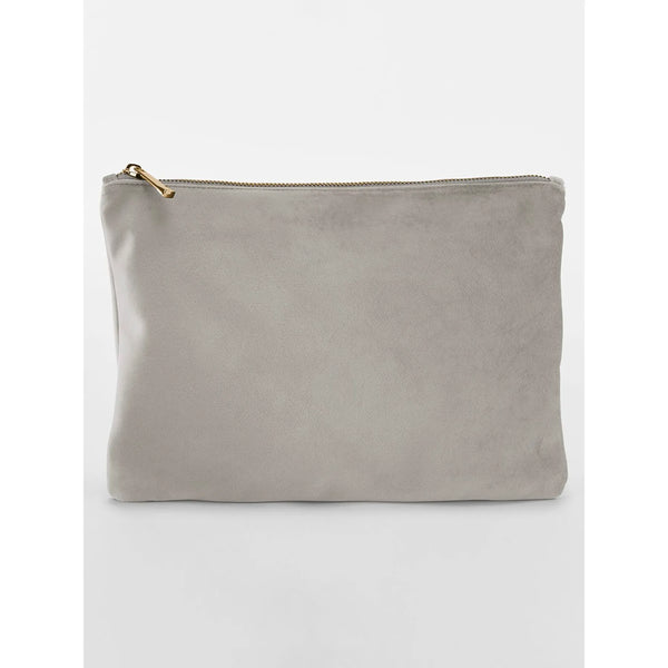 Velvet Accessory Pouch grigio - personalizzabile con logo
