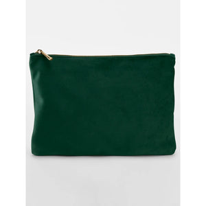 Velvet Accessory Pouch verde - personalizzabile con logo