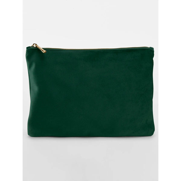 Velvet Accessory Pouch verde - personalizzabile con logo