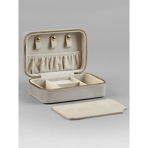 Velvet Travel Jewellery Box grigio - personalizzabile con logo