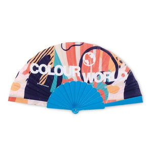 Ventaglio ABS con stampa all over Blu - personalizzabile con logo