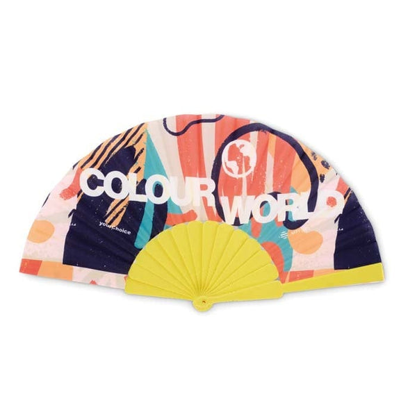 Ventaglio ABS con stampa all over Giallo - personalizzabile con logo