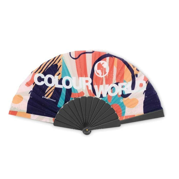 Ventaglio ABS con stampa all over Nero - personalizzabile con logo